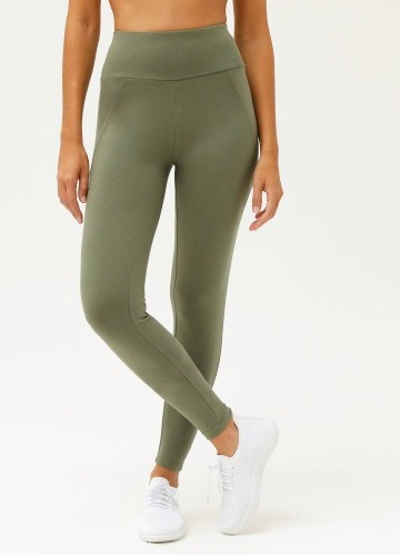 Jednobarevné sportovní legíny s vysokým pasem