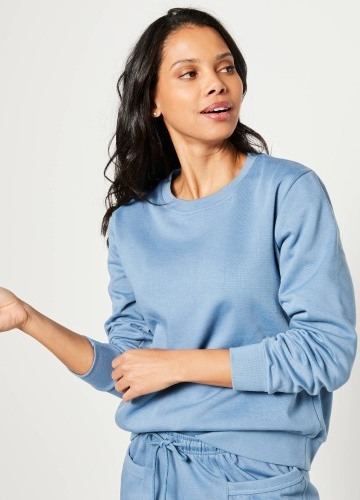 Moltonová mikina s kulatým výstřihem