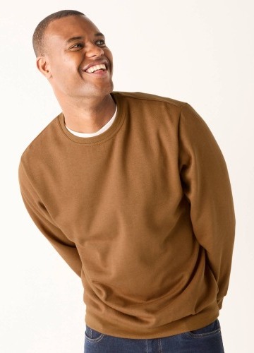 Mikina s kulatým výstřihem z česaného moltonu