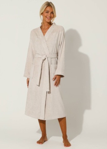 Jednofarebný župan z buklé froté zn. Colombine® s kimono golierom