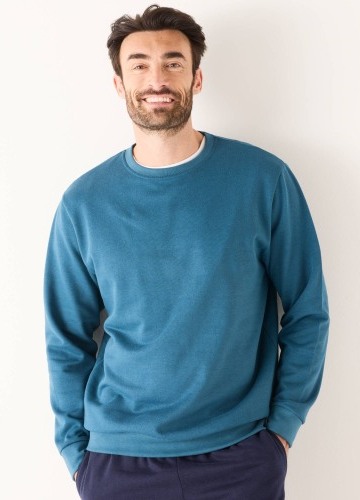 Mikina s kulatým výstřihem z česaného moltonu