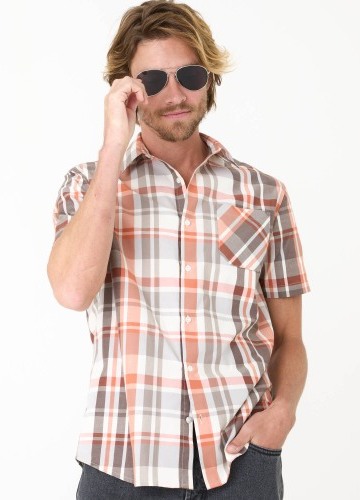 Kostkovaná košile s krátkými rukávy, s motivem velké kostky