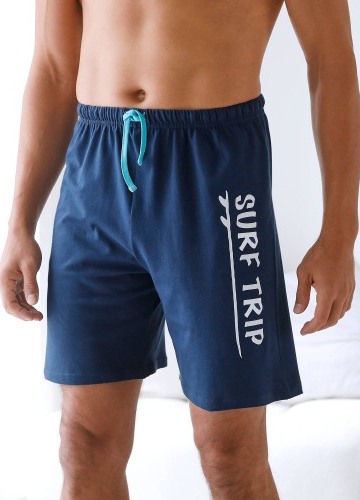 Pyžamové šortky, námořnická modrá, potiskSurf trip