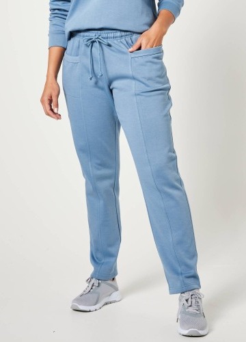 Jednofarebné dlhé moltonové nohavice