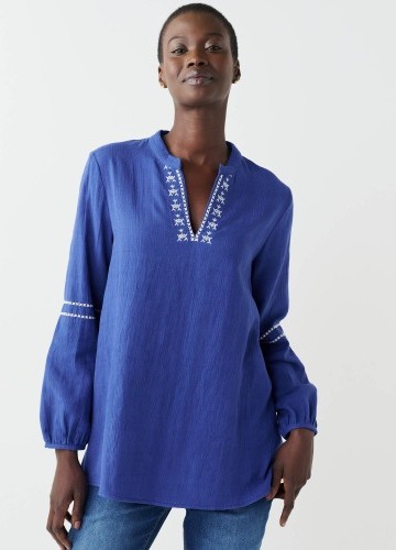 Bavlnená tunika s textúrou a výšivkou