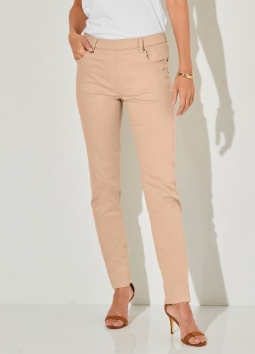 Strečové dlouhé kalhoty v členitém střihu