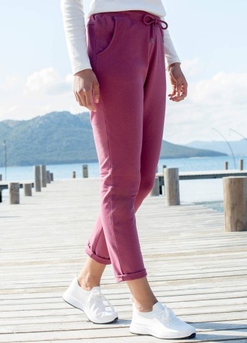 Moltonové jogging kalhoty s pružným pasem