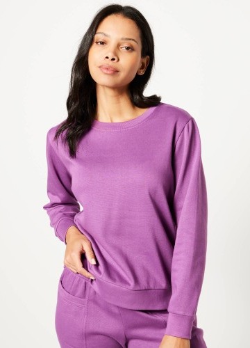 Moltonová mikina s kulatým výstřihem