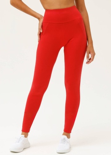 Jednobarevné sportovní legíny s vysokým pasem