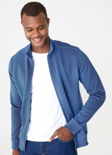 Jednobarevná mikina z česaného moltonu na zip