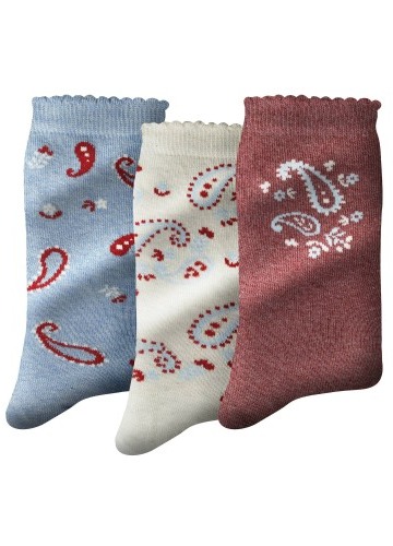 Sada 3 párů ponožek s kašmírovým vzorem