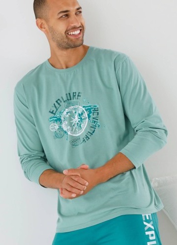 Pyžamové tričko s potlačou a dlhými rukávmi