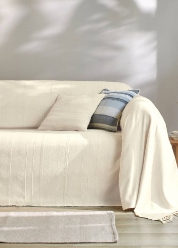 Jednofarebná ručne tkaná bavlnená prikrývka alebo obliečka na vankúš