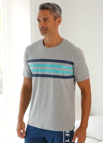 Pyžamové tričko s krátkými rukávy a pruhy