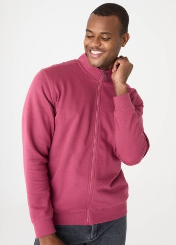 Jednobarevná mikina z česaného moltonu na zip