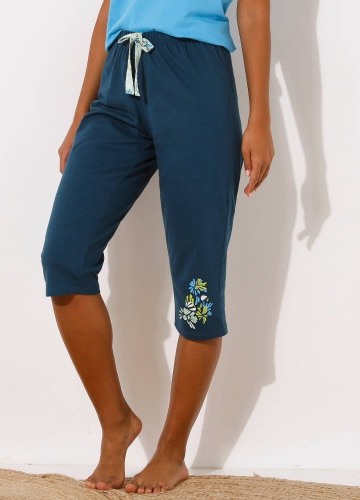 3/4 pyžamové kalhoty s potiskem okvětních lístků