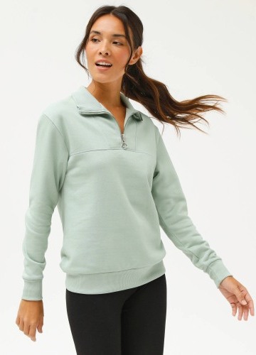 Mikina z česaného moltonu se stojáčkem na zip