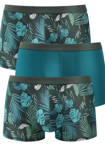 Súprava 3 boxeriek s potlačou listov