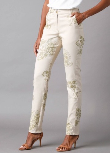 Chino kalhoty s paisley potiskem