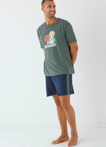 Pyžamo so šortkami a potlačou pétanque