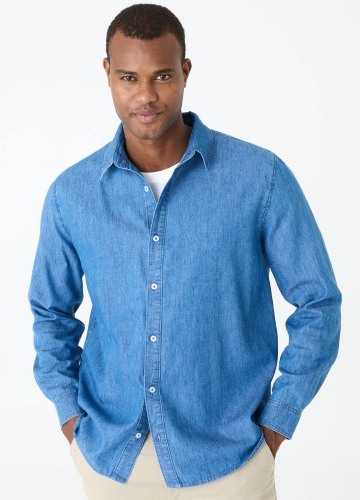Džínsová košeľa s dlhými rukávmi
