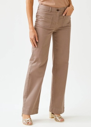 Široké keprové kalhoty s vysokým pasem pro malou postavu