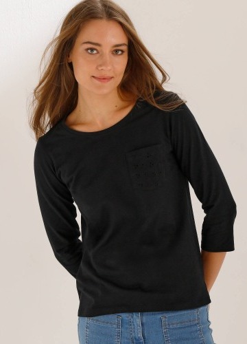 Tričko s madeirovou výšivkou