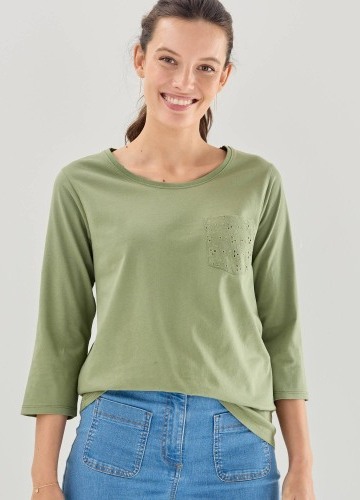 Tričko s madeirovou výšivkou