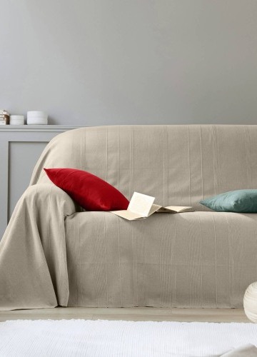 Jednofarebná ručne tkaná bavlnená prikrývka alebo obliečka na vankúš