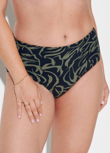 Plavkové kalhotky Floresta s vysokým pasem a potiskem