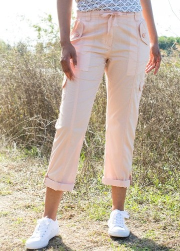 Nohavice s vreckami z plátna