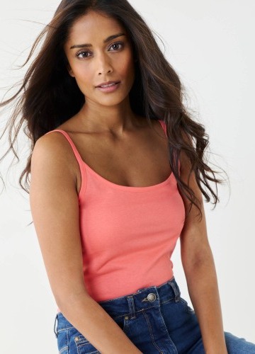 Top s úzkými ramínky, z bio bavlny