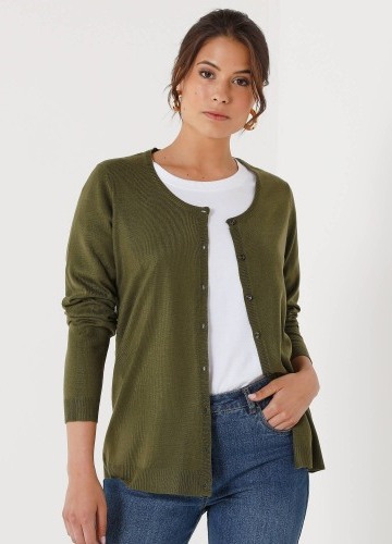 Jednobarevný svetr na knoflíky