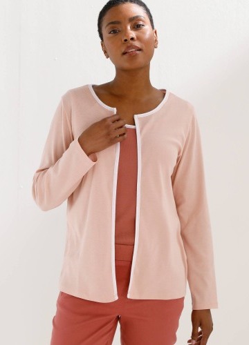 Svetr s kontrastním lemováním