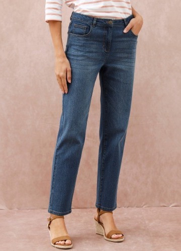 Rovné oprané džínsy s 5 vreckami