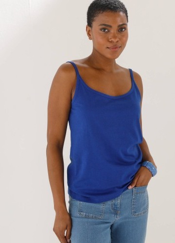 Top s úzkými ramínky, z bio bavlny