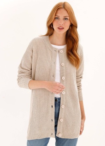 Propínací svetr s hladkým vzorem