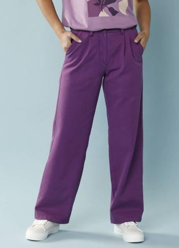 Keprové široké kalhoty pro menší postavu