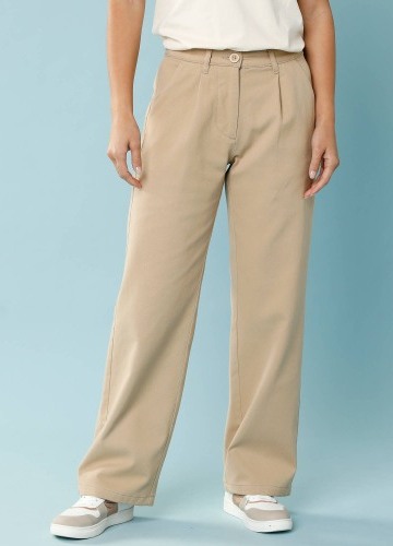 Keprové široké kalhoty pro menší postavu