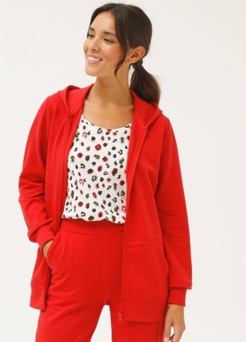 Bunda na zip s kapucí, česaný molton