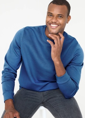 Mikina s kulatým výstřihem z česaného moltonu