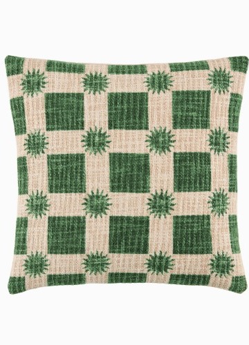 Polštář s potiskem slunce a šachovnice