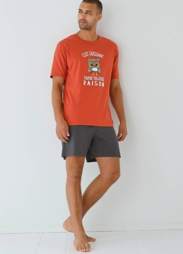 Pyžamo so šortkami a potlačou sovy