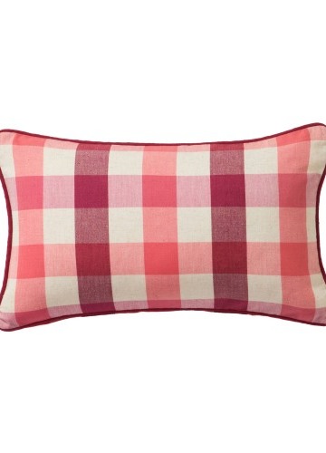 Obdélníkový kostkovaný polštář z bavlny-lnu