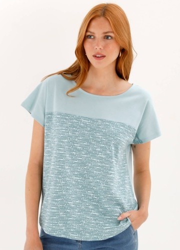 Tričko s kulatým výstřihem a potiskem melíru