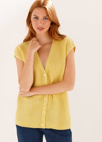 Propínací vesta s hladkým vzorem