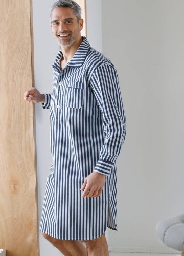 Pruhovaná pyžamová košile, bavlněný flanel