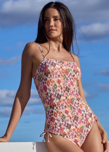 Jednodílné plavky Tanza s odepínacími ramínky a potiskem