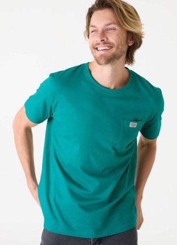 Jednobarevné tričko s kapsou a krátkými rukávy