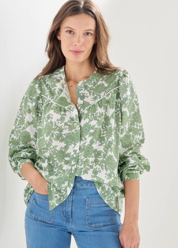 Blúzka na gombíky s potlačou